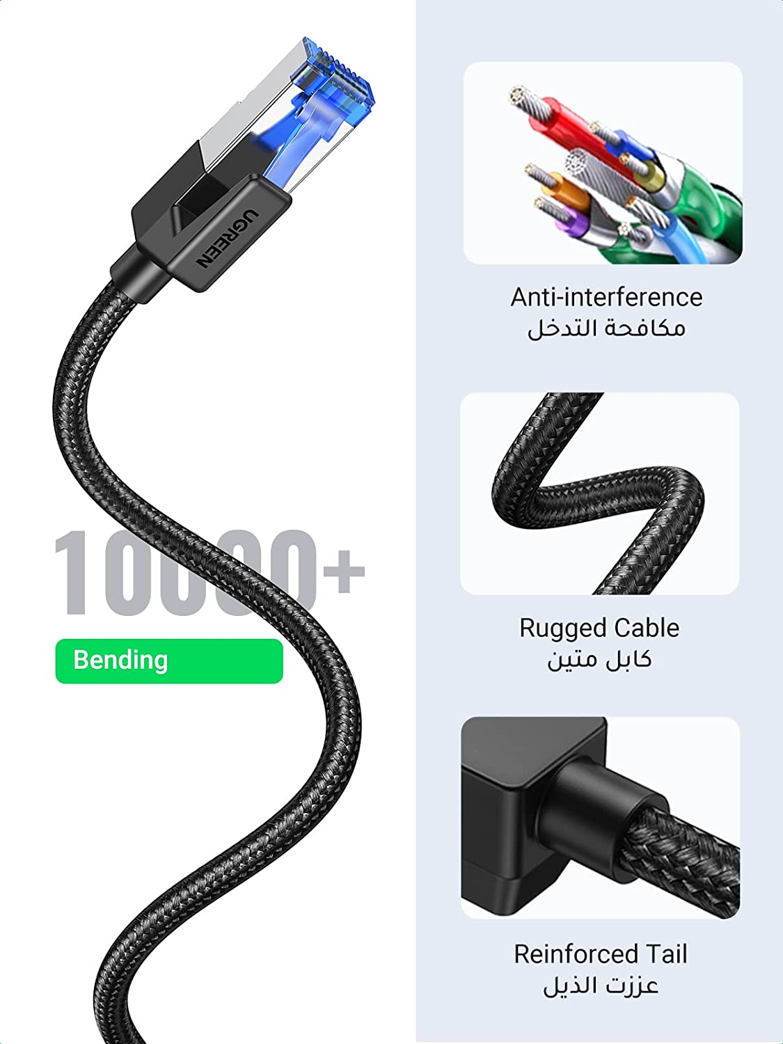 Lot de 100 Connecteurs RJ45 Ethernet Réseau Cat 5e UGREEN