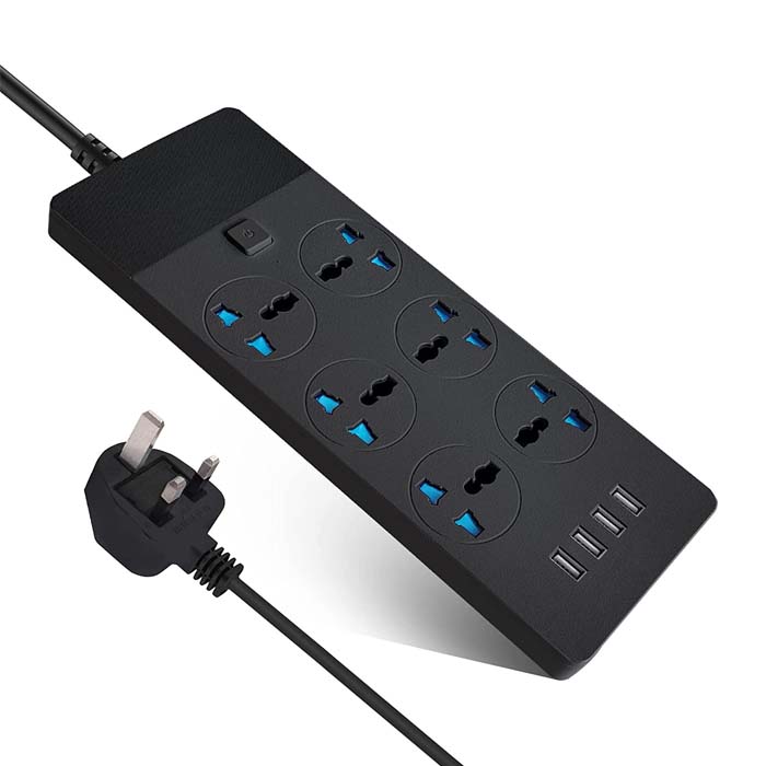 Plug Adaptateur Electrique Multisupport Multiprise Charge Rapide 2 USB 1 USB -C
