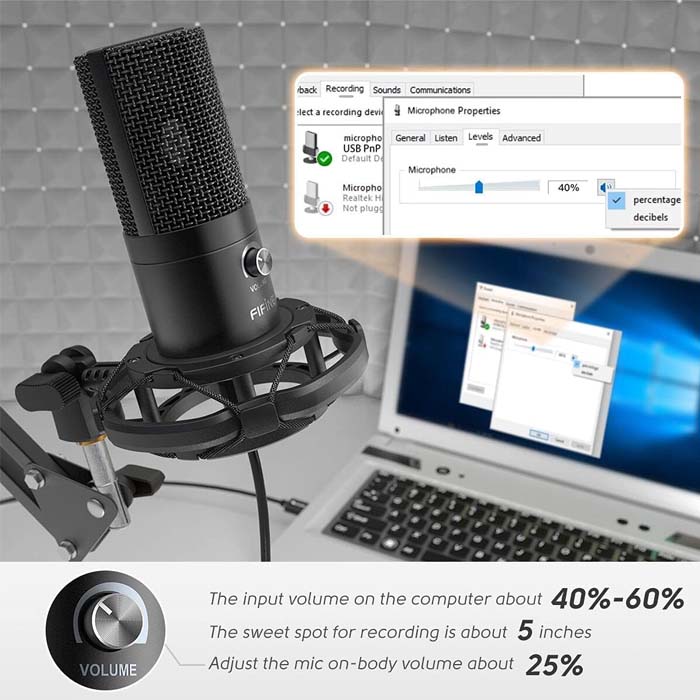 Achetez USB Condenser Microphone Studio PC Micro Avec Trépied Pour
